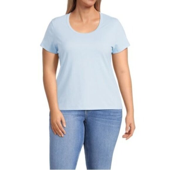 No Boundaries Scoop Tee Tshirt Womens XL LIght Blue New - Picture 1 of 10